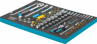 HAZET Steckschlüssel Satz 163-138/77 ∙ 1/2 Zoll (12,5 mm) Vierkant hohl | 1/4 Zoll (6,3 mm) Vierkant hohl ∙ Außen Sechskant-Tract Bild 3