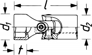 HAZET Gelenk Steckschlüsseleinsatz 880G-12 ∙ 3/8 Zoll (10 mm) Vierkant hohl ∙ Außen Sechskant-Tractionsprofil ∙ SW 12 mm Bild 2