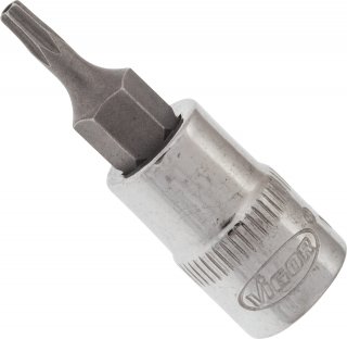 VIGOR T Schraubendreher-Einsatz ∙ V2596N ∙ 1/4 Zoll (6,3 mm) Vierkant hohl ∙ Tamper Resistant TORX® Profil ∙ SW T9H Bild 2