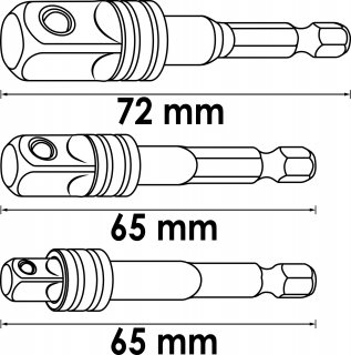 VIGOR Steckschlüssel Adapter Satz ∙ V7603/3 ∙ 1/4 Zoll (6,3 mm) Sechskant massiv ∙ 1/4 Zoll (6,3 mm) Vierkant massiv | 3/8 Zoll ( Bild 12