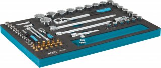 HAZET Steckschlüssel Satz 163-118/57 ∙ 1/2 Zoll (12,5 mm) Vierkant hohl | 1/4 Zoll (6,3 mm) Vierkant hohl ∙ Innen Sechskant Profi Bild 2