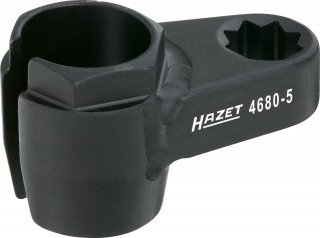 HAZET Abgassonden Einsatz 4680-5 ∙ 1/2 Zoll (12,5 mm) Doppel-Vierkant hohl ∙ Außen Sechskant Profil ∙ SW 22 mm Bild 1
