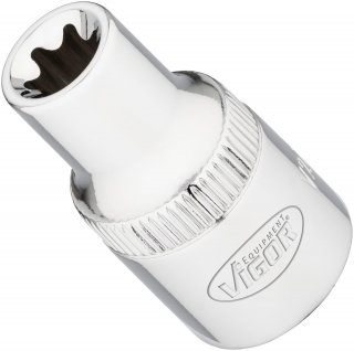 VIGOR T Steckschlüsseleinsatz ∙ V2731N ∙ 1/2 Zoll (12,5 mm) Vierkant hohl ∙ Außen TORX® Profil ∙ SW E11 Bild 1