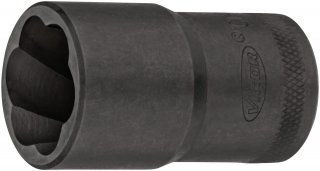 VIGOR Spiralnutenausdreher-Einsatz ∙ V2404N-21 ∙ 1/2 Zoll (12,5 mm) Vierkant hohl ∙ Außen Schraubenausdreher Profil ∙ SW 21 mm Bild 3