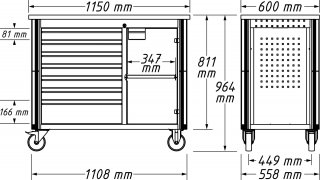 HAZET Werkbank ∙ fahrbar Assistent 179NW ∙ einzeln 179NW-8 ∙ L x B x H: 1150 mm x 600 mm x 964 mm ∙ Schubladen | flach: 8 x 81 x  Bild 11