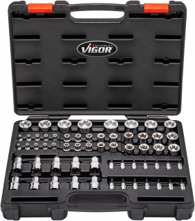 VIGOR T+ Steckschlüsseleinsatz Satz ∙ V7920N ∙ 1/4 Zoll (6,3 mm) Vierkant hohl | 3/8 Zoll (10 mm) Vierkant hohl | 1/2 Zoll (12,5 m Bild 4