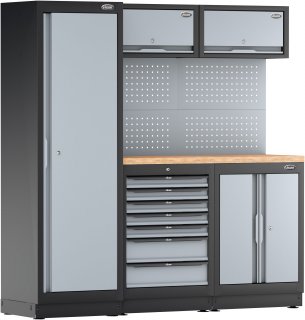 VIGOR Schrankwand-Kombination ∙ Kompakt-Paket ∙ Holz ∙ V6000-3 ∙ L x B x H: 1952 mm x 526 mm x 1980 mm Bild 9
