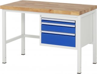 Werkbank höhenverstellbar 8126A1 | B1250xT700xH840-1040mm | 3xSchublade-VA Bild 1