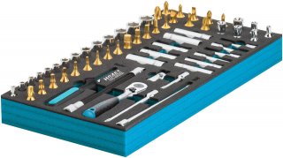 HAZET Steckschlüssel Satz 163-490/60 ∙ 1/4 Zoll (6,3 mm) Vierkant hohl ∙ Außen TORX® Profil | Außen Sechskant-Tractionsprofil | In Bild 3