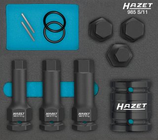 HAZET Schlag- | Maschinenschrauber Schraubendreher-Steckschlüsseleinsatz Satz 985S/11 ∙ 1/2 Zoll (12,5 mm) Vierkant hohl ∙ Innen  Bild 3