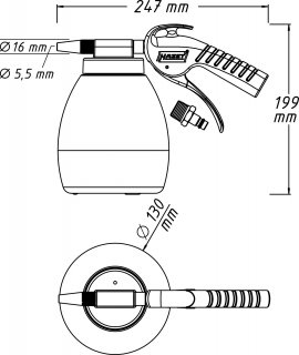 HAZET Soda Strahlpistole 9045P-1 ∙ Länge: 247 mm Bild 5