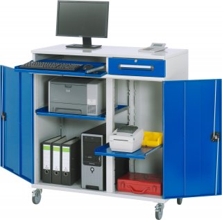Computer-Schrank 99 | B1100xT520xH1185mm | mobil Bild 1