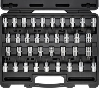 VIGOR Schraubendreher-Einsatz Satz ∙ V2496 ∙ 1/2 Zoll (12,5 mm) Vierkant hohl ∙ Innen TORX® Profil | Innen Keilprofil Ribe-CV | In Bild 4
