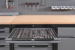 VIGOR Steckschlüssel Werkzeug Satz ∙ V4188 ∙ 1/4 Zoll (6,3 mm) Vierkant hohl | 3/8 Zoll (10 mm) Vierkant hohl | 1/2 Zoll (12,5 mm) Bild 1