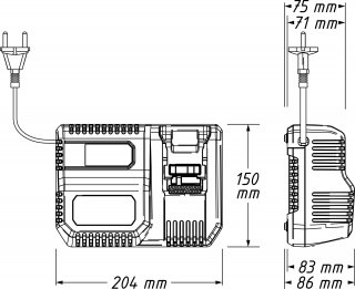 HAZET Schnell-Ladegerät für 18 Volt Akkus 9501-1018 ∙ L x B x H: 205 mm x 150 mm x 80 mm Bild 7