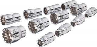 VIGOR Multiprofil Steckschlüsseleinsatz Satz ∙ V1897 ∙ 1/4 Zoll (6,3 mm) Vierkant hohl ∙ Multiprofil ∙ 12-teilig ∙ 4 – 14 ∙ Anza Bild 3