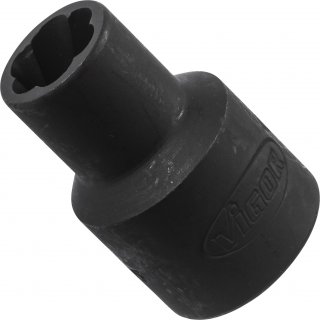 VIGOR Spiralnutenausdreher-Einsatz ∙ V2405 ∙ 1/2 Zoll (12,5 mm) Vierkant hohl ∙ Außen Schraubenausdreher Profil ∙ SW 10 mm Bild 2