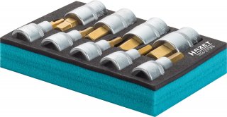HAZET Schraubendreher-Steckschlüsseleinsatz Satz 163-270/9 ∙ 1/2 Zoll (12,5 mm) Vierkant hohl ∙ Innen Sechskant Profil ∙ 9-teili Bild 3