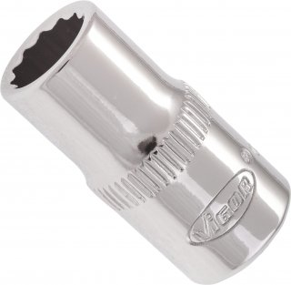 VIGOR Doppelsechskant Steckschlüsseleinsatz ∙ V7514-7 ∙ 1/4 Zoll (6,3 mm) Vierkant hohl ∙ Außen Doppelsechskant Profil ∙ SW 7 mm Bild 2