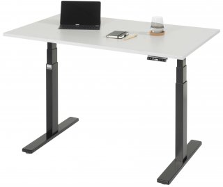 Schreibtisch adlatus 100 | B1250xT800xH650-1300mm | tiefschwarz | M-Platte-22 mm Bild 1
