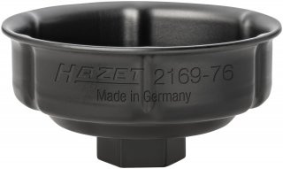 HAZET Ölfilterschlüssel 2169-76 ∙ 1/2 Zoll (12,5 mm) Vierkant hohl ∙ Rillenprofil ∙ SW 76 mm Bild 1