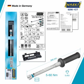 HAZET Drehmomentschlüssel 6290-1CT ∙ Drehmomentbereich min-max: 5 – 60 Nm ∙ Genauigkeit: 2% ∙ 9 x 12 mm Einsteck-Vierkant hohl ∙ Bild 4