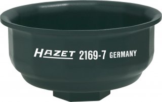 HAZET Ölfilterschlüssel 2169-7 ∙ 1/2 Zoll (12,5 mm) Vierkant hohl ∙ Außen 14-kant Profil ∙ SW 64 mm Bild 1