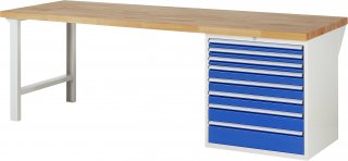 Werkbank 7619A1 | B2500xT900xH890mm | 8xSchublade-VA Bild 1
