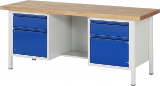 Werkbank 8551I2 | B2000xT700xH840-1040mm | 2xSchublade-TA | 2xTür Bild 1