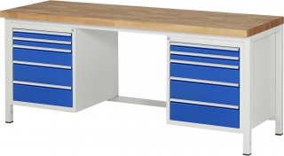 Werkbank höhenverstellbar 8184A1 | B2000xT700xH840-1040mm | 10xSchublade-VA Bild 1