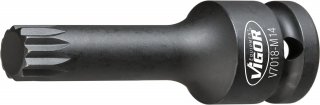 VIGOR Schlagschrauber Innenvielzahn Schraubendreher-Einsatz Satz ∙ XZN ∙ V7018 ∙ 1/2 Zoll (12,5 mm) Vierkant hohl ∙ Innen Vielza Bild 2