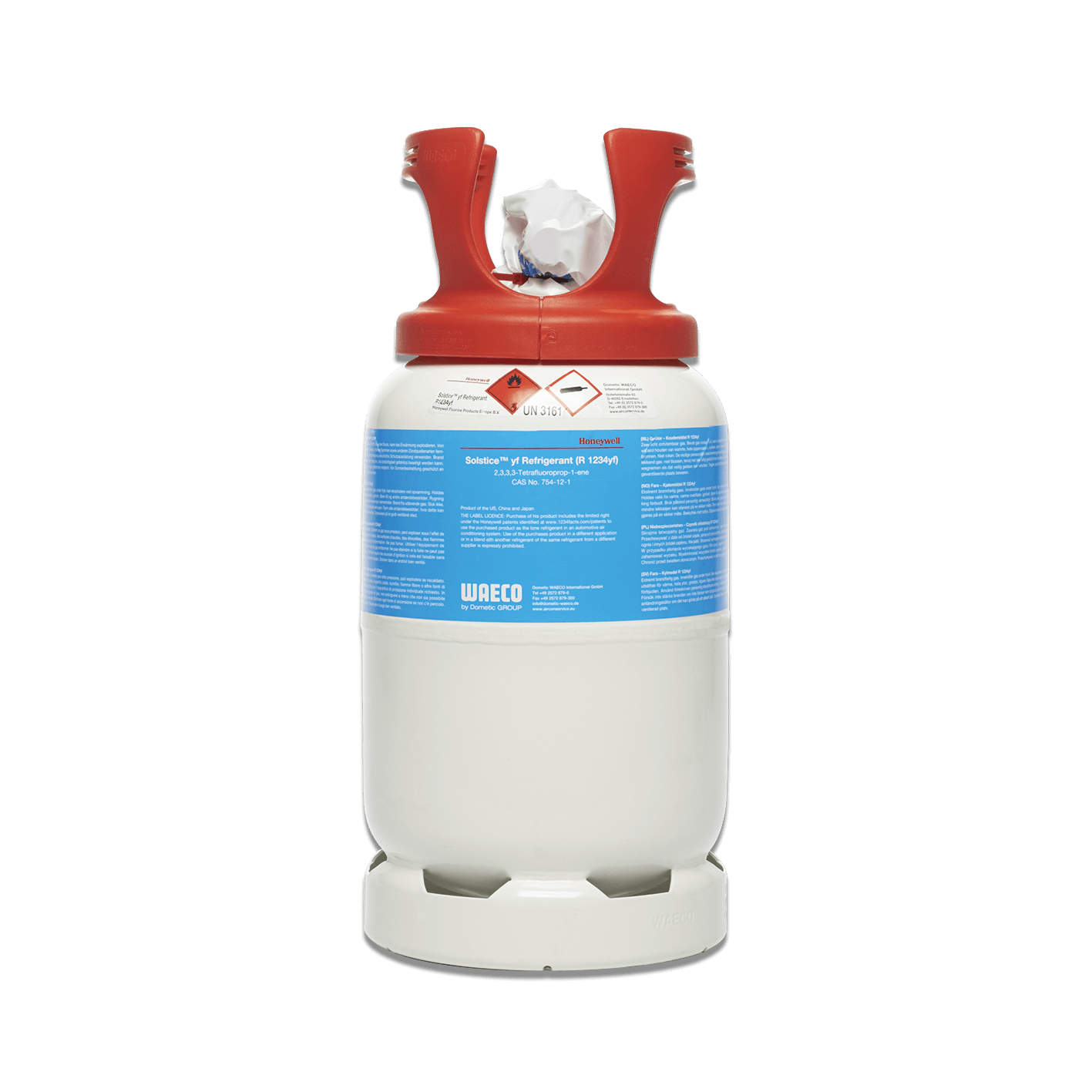 WAECO Stahlflasche für Kältemittel R 1234yf, Pfand für Leihflasche