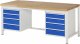 Werkbank höhenverstellbar 8181A1 | B2000xT900xH840-1040mm | 8xSchublade-TA