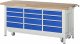 Werkbank mit Fahrgestell 8579 | B2000xT700xH880mm | 12xSchublade-VA Werkbank mit Fahrgestell 8579 | B2000xT700xH880mm | 12xSchublade-VA