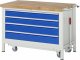 Werkbank mit Fahrgestell 8362 | B1250xT700xH880mm | 4xSchublade-VA