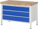 Werkbank höhenverstellbar 8357A2 | B1250xT700xH840-1040mm | 3xSchublade-VA