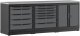 VIGOR Schrankwand-Kombination ∙ Starter-Paket ∙ Edelstahl ∙ V6000-3P1XLD-X ∙ L x B x H: 2588 mm x 700 mm x 994 mm