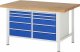 Werkbank höhenverstellbar 8480A2 | B1500xT900xH840-1040mm | 10xSchublade-VA
