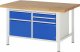 Werkbank höhenverstellbar 8466A2 | B3000xT900xH840-1040mm | 2xTüren