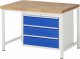 Werkbank höhenverstellbar 8257A1 | B1250xT900xH840-1040mm | 3xSchublade-VA
