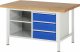 Werkbank höhenverstellbar 8462A2 | B1500xT900xH840-1040mm | 3xSchublade-VA