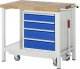 Werkbank mit Fahrgestell 8162 | B1000xT700xH880mm | 4xSchublade-VA