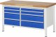 Werkbank höhenverstellbar 8654A2 | B1500xT700xH840-1040mm | 8xSchublade-VA