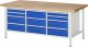 Werkbank höhenverstellbar 8577A2 | B2000xT900xH840-1040mm | 11xSchublade-VA