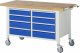 Fahrbare Werkbank 8477 | B1500xT700xH880-1080mm | 8xSchublade-VA