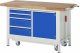 Werkbank mit Fahrgestell 8470 | B1500xT700xH880mm | 4xSchublade-VA | 1xTür Werkbank mit Fahrgestell 8470 | B1500xT700xH880mm | 4xSchublade-VA | 1xTür