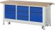 Werkbank mit Fahrgestell 8568I2 | B2000xT700xH880mm | 5xSchublade-TA | 2xTüren Werkbank mit Fahrgestell 8568I2 | B2000xT700xH880mm | 5xSchublade-TA | 2xTüren