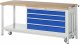Werkbank mit Fahrgestell 8362 | B2000xT700xH880mm | 4xSchublade-VA