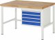 Werkbank höhenverstellbar 8133A1 | B1250xT900xH840-1040mm | 4xSchublade-VA