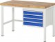 Werkbank höhenverstellbar 8133A1 | B1250xT700xH840-1040mm | 4xSchublade-VA